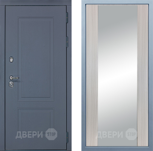 Входная металлическая Дверь Дива МХ-38 STR Д-15 Зеркало Сандал белый в Лобне