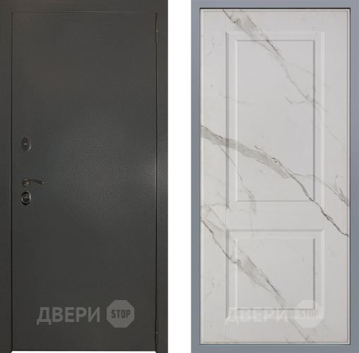 Дверь Заводские двери Эталон 3к антик серебро Доррен Мрамор белый в Лобне