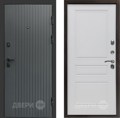 Входная металлическая Дверь Престиж Tvist Grey Классика Белый матовый в Лобне