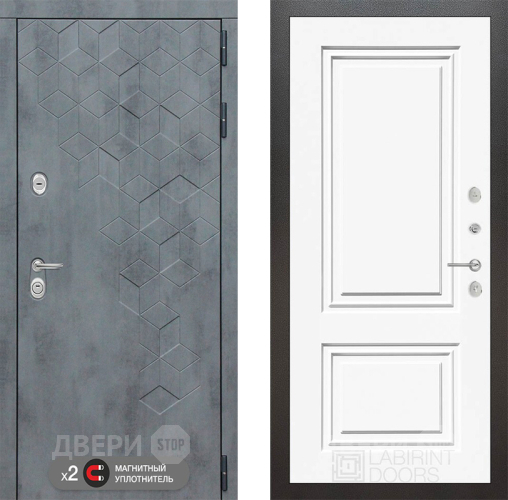 Дверь Лабиринт (LABIRINT) Бетон 26 Белый (RAL-9003) в Лобне