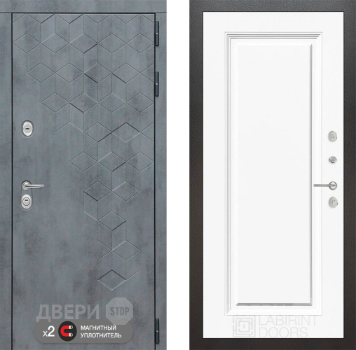 Дверь Лабиринт (LABIRINT) Бетон 27 Белый (RAL-9003) в Лобне