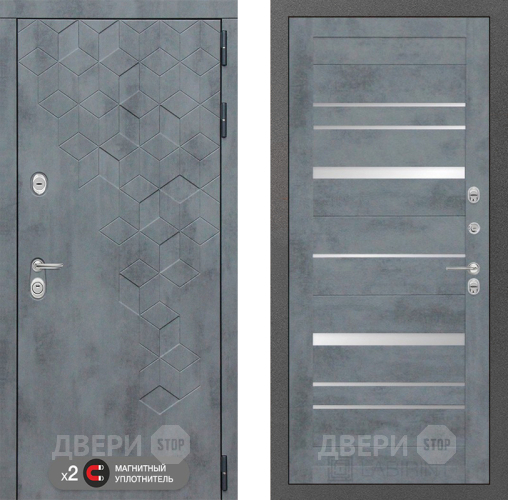 Входная металлическая Дверь Лабиринт (LABIRINT) Бетон 20 Бетон темный в Лобне