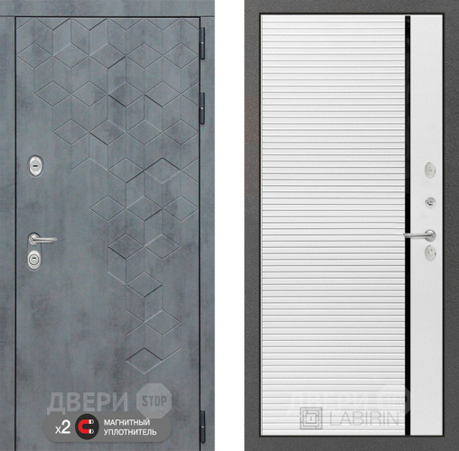 Дверь Лабиринт (LABIRINT) Бетон 22 Белый софт в Лобне