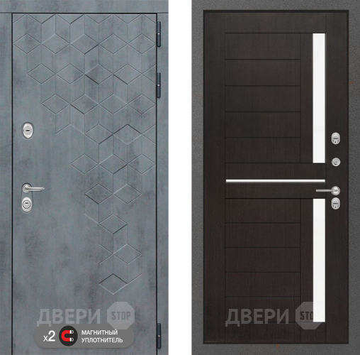 Входная металлическая Дверь Лабиринт (LABIRINT) Бетон 02 Венге в Лобне