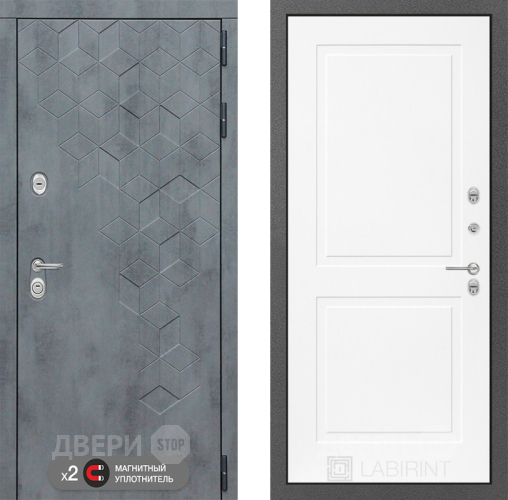 Дверь Лабиринт (LABIRINT) Бетон 11 Белый софт в Лобне