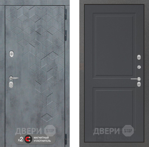 Входная металлическая Дверь Лабиринт (LABIRINT) Бетон 11 Графит софт в Лобне
