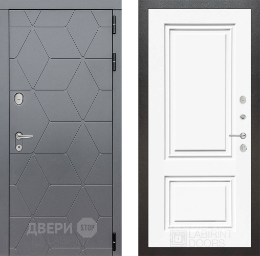 Входная металлическая Дверь Лабиринт (LABIRINT) Cosmo 26 Белый (RAL-9003) в Лобне