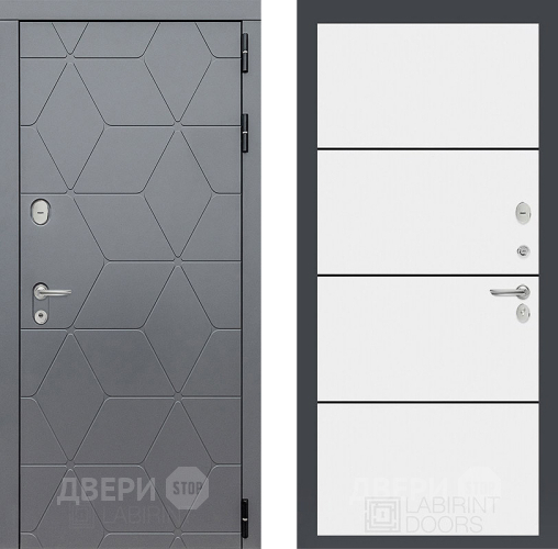 Входная металлическая Дверь Лабиринт (LABIRINT) Cosmo 25 Белый софт в Лобне