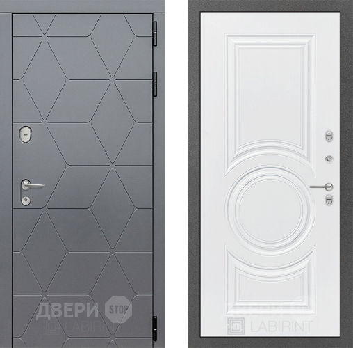 Входная металлическая Дверь Лабиринт (LABIRINT) Cosmo 23 Белый софт в Лобне
