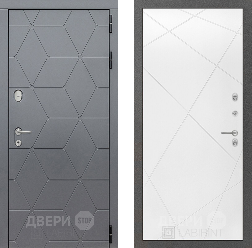 Входная металлическая Дверь Лабиринт (LABIRINT) Cosmo 24 Белый софт в Лобне