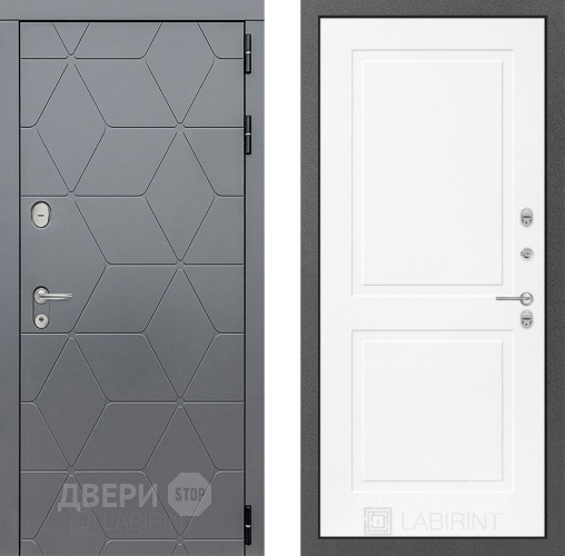 Входная металлическая Дверь Лабиринт (LABIRINT) Cosmo 11 Белый софт в Лобне