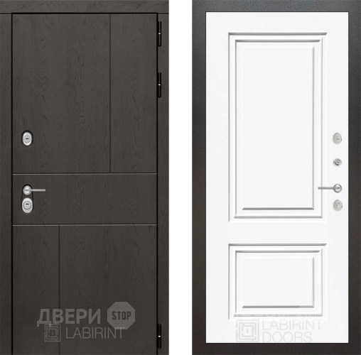 Входная металлическая Дверь Лабиринт (LABIRINT) Urban 26 Белый (RAL-9003) в Лобне