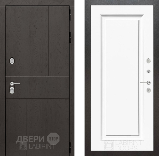 Входная металлическая Дверь Лабиринт (LABIRINT) Urban 27 Белый (RAL-9003) в Лобне