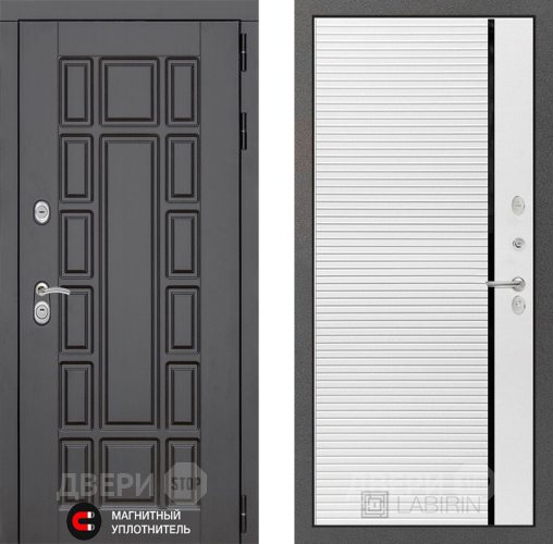 Входная металлическая Дверь Лабиринт (LABIRINT) New York 22 Белый софт в Лобне