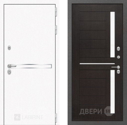Входная металлическая Дверь Лабиринт (LABIRINT) Лайн White 02 Венге в Лобне