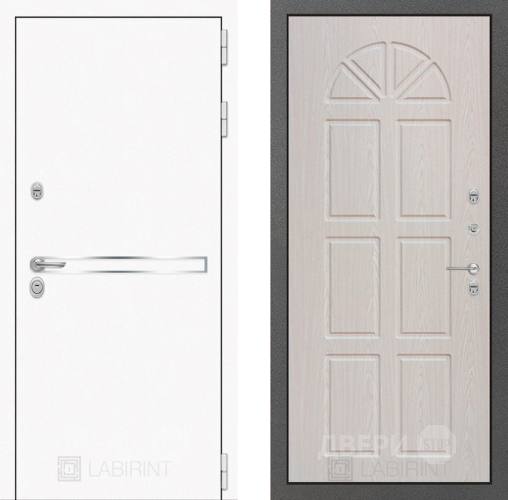 Входная металлическая Дверь Лабиринт (LABIRINT) Лайн White 15 VINORIT Алмон 25 в Лобне