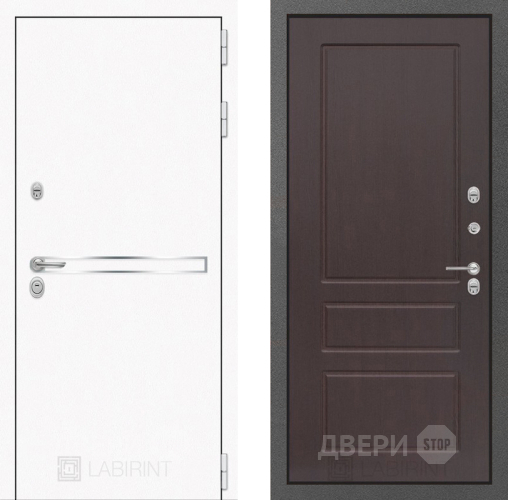 Дверь Лабиринт (LABIRINT) Лайн White 03 Орех премиум в Лобне