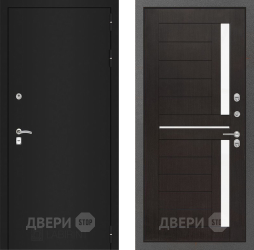 Входная металлическая Дверь Лабиринт (LABIRINT) Classic шагрень черная 02 Венге в Лобне