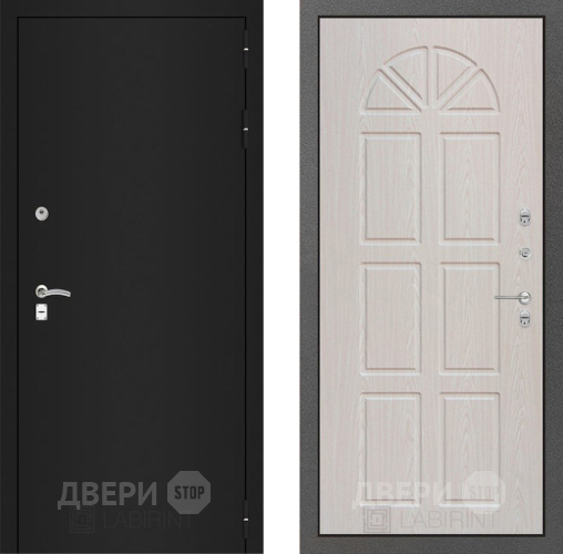 Входная металлическая Дверь Лабиринт (LABIRINT) Classic шагрень черная 15 VINORIT Алмон 25 в Лобне