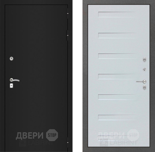 Входная металлическая Дверь Лабиринт (LABIRINT) Classic шагрень черная 14 Дуб кантри белый горизонтальный в Лобне