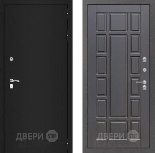 Входная металлическая Дверь Лабиринт (LABIRINT) Classic шагрень черная 12 Венге в Лобне