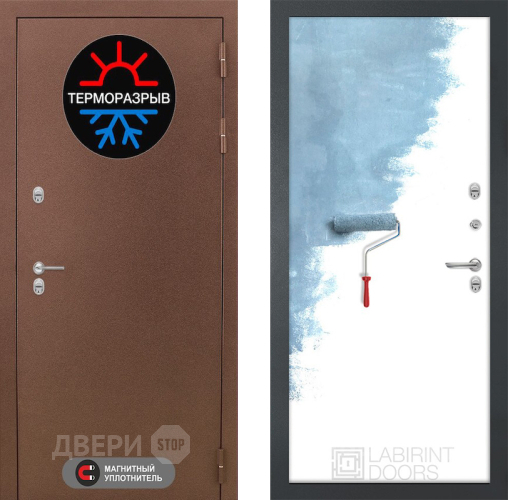 Входная металлическая Дверь Лабиринт (LABIRINT) Термо Магнит 28 Под покраску в Лобне
