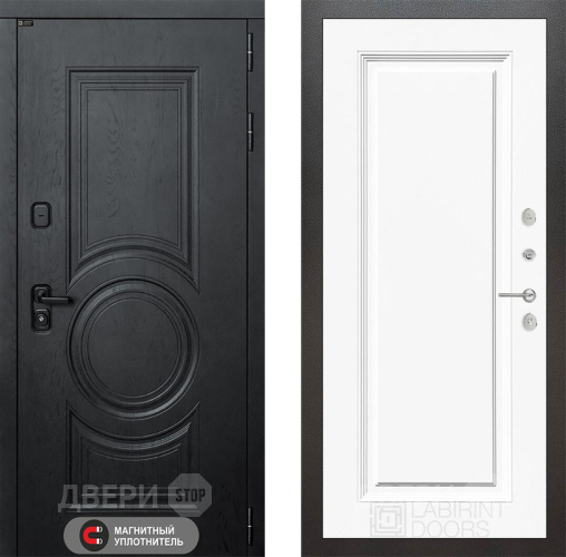 Входная металлическая Дверь Лабиринт (LABIRINT) Гранд 27 Белый (RAL-9003) в Лобне