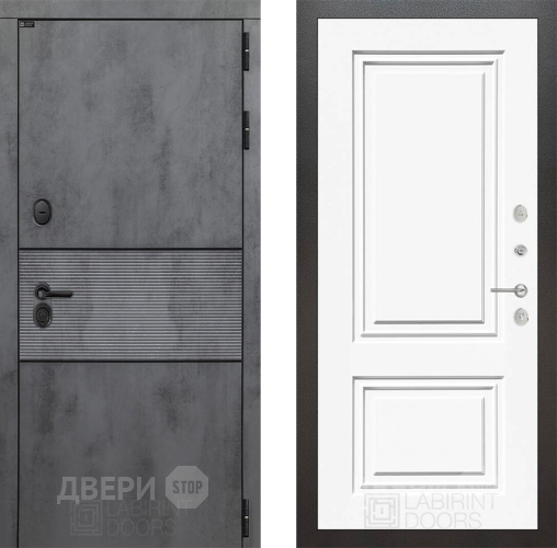 Входная металлическая Дверь Лабиринт (LABIRINT) Инфинити 26 Белый (RAL-9003) в Лобне