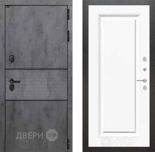 Входная металлическая Дверь Лабиринт (LABIRINT) Инфинити 27 Белый (RAL-9003) в Лобне