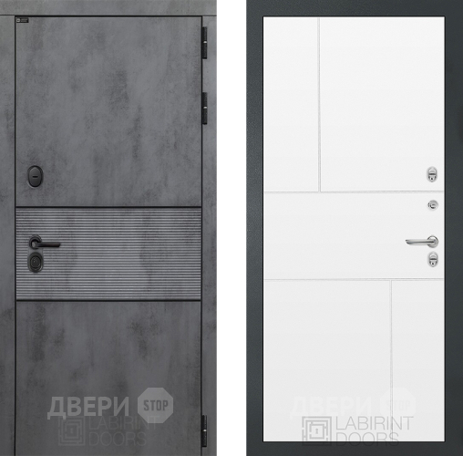 Входная металлическая Дверь Лабиринт (LABIRINT) Инфинити 21 Белый софт в Лобне