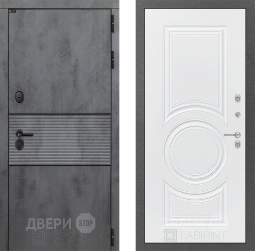 Входная металлическая Дверь Лабиринт (LABIRINT) Инфинити 23 Белый софт в Лобне