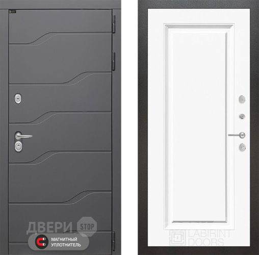 Дверь Лабиринт (LABIRINT) Ривер 27 Белый (RAL-9003) в Лобне