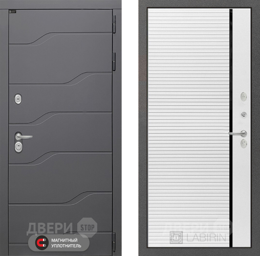 Входная металлическая Дверь Лабиринт (LABIRINT) Ривер 22 Белый софт в Лобне
