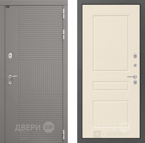 Входная металлическая Дверь Лабиринт (LABIRINT) Формо 03 Крем софт в Лобне
