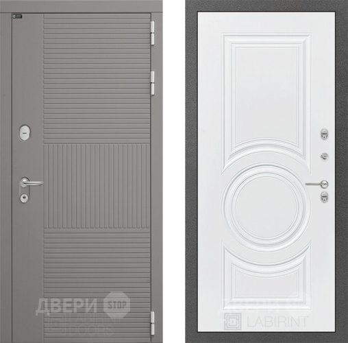 Входная металлическая Дверь Лабиринт (LABIRINT) Формо 23 Белый софт в Лобне