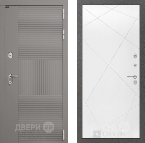 Входная металлическая Дверь Лабиринт (LABIRINT) Формо 24 Белый софт в Лобне