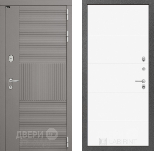 Входная металлическая Дверь Лабиринт (LABIRINT) Формо 13 Белый софт в Лобне