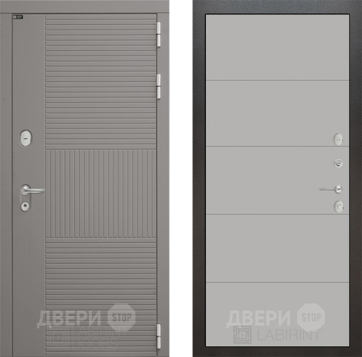 Входная металлическая Дверь Лабиринт (LABIRINT) Формо 13 Грей софт в Лобне