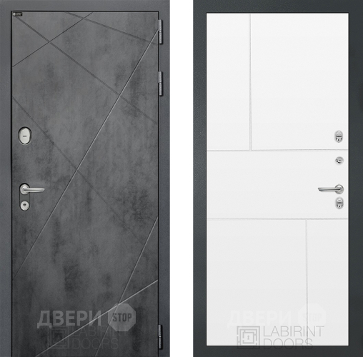 Входная металлическая Дверь Лабиринт (LABIRINT) Лофт 21 Белый софт в Лобне