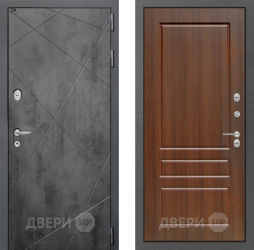 Входная металлическая Дверь Лабиринт (LABIRINT) Лофт 03 Орех бренди в Лобне