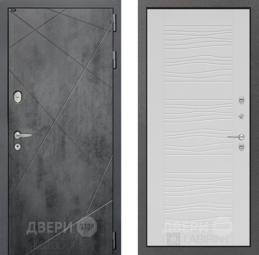 Входная металлическая Дверь Лабиринт (LABIRINT) Лофт 06 Белое дерево в Лобне