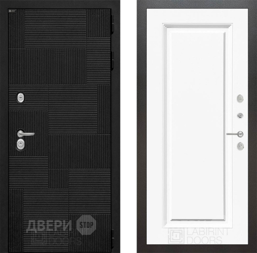 Входная металлическая Дверь Лабиринт (LABIRINT) Pazl 27 Белый (RAL-9003) в Лобне