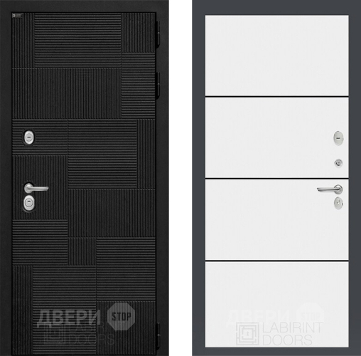 Входная металлическая Дверь Лабиринт (LABIRINT) Pazl 25 Белый софт в Лобне