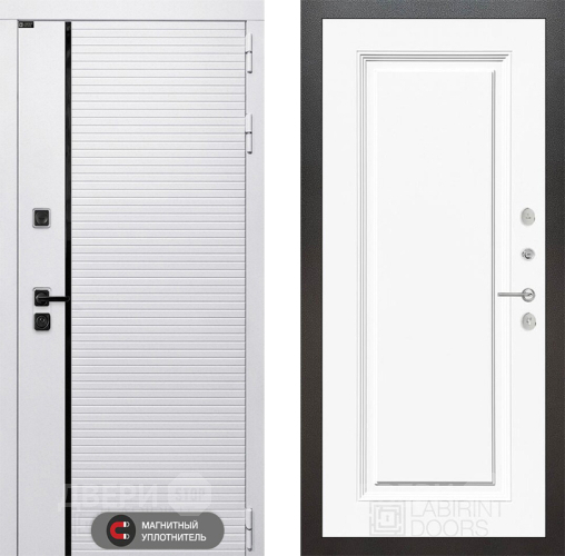 Дверь Лабиринт (LABIRINT) Royal 27 Белый (RAL-9003) в Лобне
