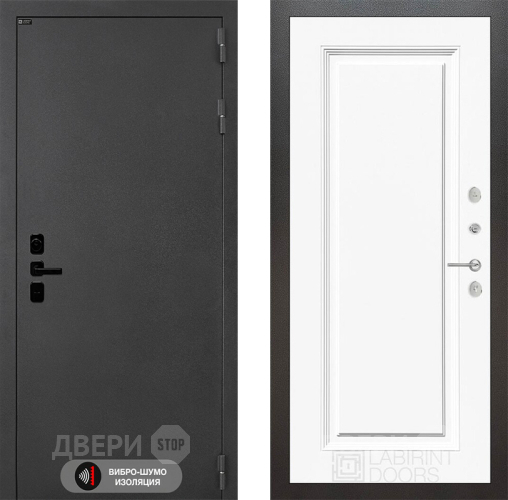 Дверь Лабиринт (LABIRINT) Acustic 27 Белый (RAL-9003) в Лобне