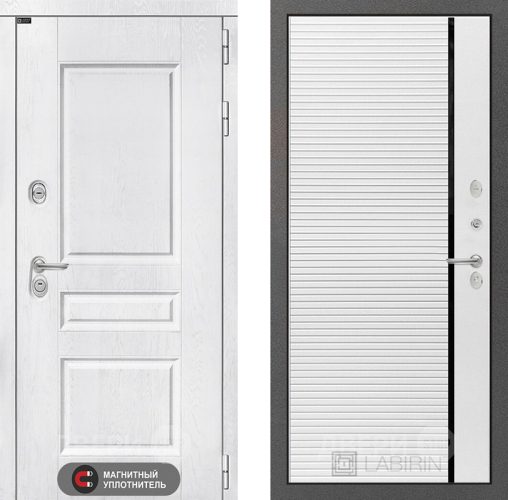 Входная металлическая Дверь Лабиринт (LABIRINT) Versal 22 Белый софт в Лобне