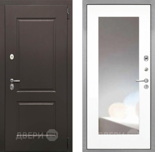 Входная металлическая Дверь Интекрон (INTECRON) Кампо ФЛЗ-120-М Зеркало Белый матовый в Лобне