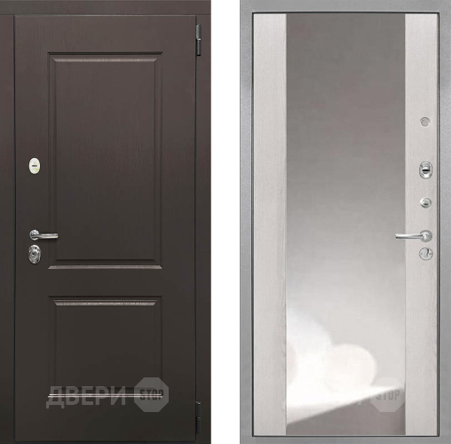 Входная металлическая Дверь Интекрон (INTECRON) Кампо ФЛЗ-516 Зеркало Сосна белая в Лобне