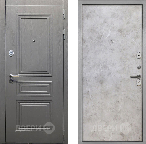Входная металлическая Дверь Интекрон (INTECRON) Брайтон Графит Гладкая Мрамор светлый в Лобне