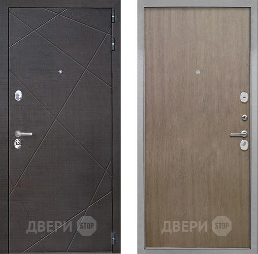 Входная металлическая Дверь Интекрон (INTECRON) Сенатор Лучи Гладкая шпон Венге коричневый в Лобне